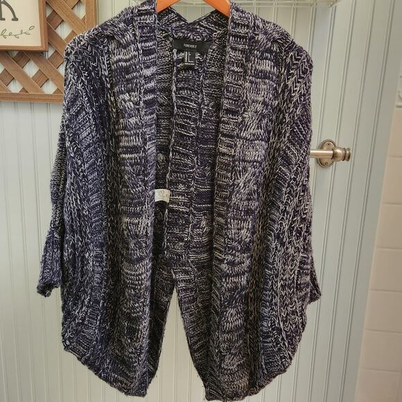 Forever 21 Heathered Grey Chunky Knit Oversized Relaxed Cardigan - Picture 1 of 7